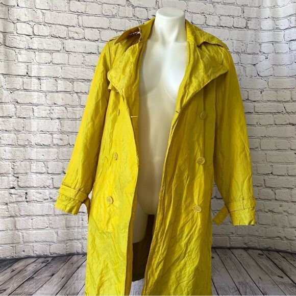 Victory Boat Line chartreuse yellow trench jacket size 42 US 6 Small - Picture 2 of 7